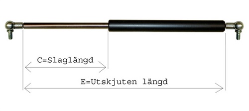 Gasfjäder 10/22 - TRYCK: 1000 N