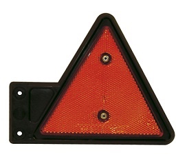Triangelreflex röd, på gummiarm, höger