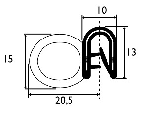 Kantlist (stålförstärkt) 13x10 (x4,7)