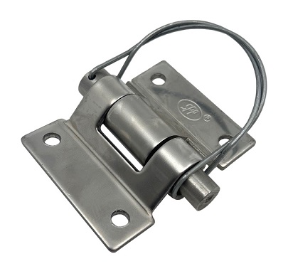 Gångjärn med sprint/låsvajer (rostfri)